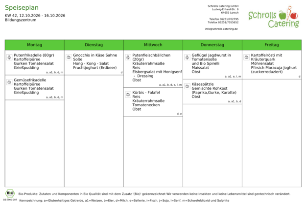 Speiseplan 12.-16.10.2026